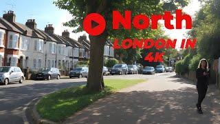 Walking in the suburbs of North London, UK  (4K Ultra HD) Walking Tour