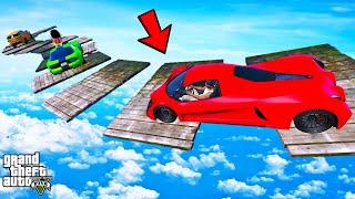 FRANKLIN TRIED IMPOSSIBLE WOOD PLANKS PARKOUR RAMP CHALLENGE GTA 5 | SHINCHAN and CHOP