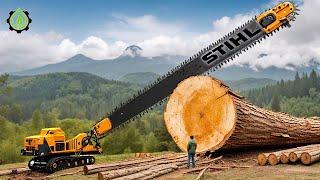 Extreme Dangerous Fastest Big Chainsaw Cutting Tree Machines | Monster Stump Removal Excavator #114