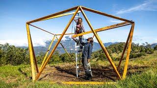 BUILDING A DOME HOUSE IN 1 DAY! // tiny house life