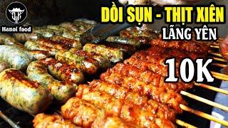 Lang Yen grilled skewered meat and cartilage sausage/The aroma appeals to Ha Noi young people