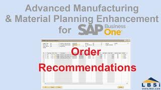 LBSi AMMP Enhancement for SAP Business One - Order Recommendations