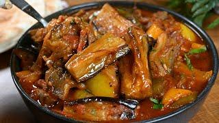 طبخ طاجين الباذنجان مع البصل المكرمل! وصفة رووعة  Cooking eggplant tajine with caramelized onions!