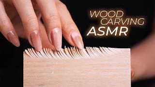 ASMR Carving Wood Like Butter | Satisfying Wood Carving, Tapping, Scratching for Sleep (No Talking)