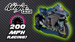 VIOLENT 300WHP H2 AND 500WHP TURBO ZX14R DOMINATE HALF MILE RACING! 200MPH+ RACING!