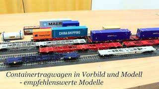 Christians Modellbahn zeigt Containertragwagen in Vorbild und Modell