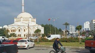 Winter in North Cyprus famagusta city. Street walk