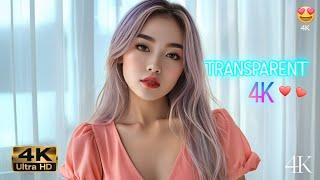 [4K] Transparent Try On Haul | See-Through Top | No Bra