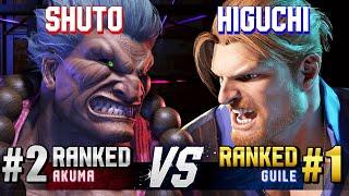 SF6 ▰ SHUTO (#2 Ranked Akuma) vs HIGUCHI (#1 Ranked Guile) ▰ High Level Gameplay