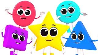 Five Little Shapes Jumping On The Bed, Nursery Rhyme And Kids Song by Baby Rainbow