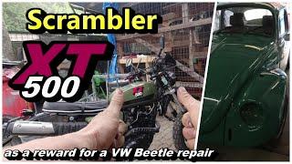 Scrambler Yamaha XT 500 als Lohn für eine VW Käfer Reparatur