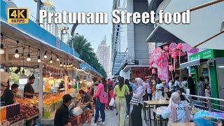 [4K] Bangkok Thailand | Pratunam Street Food Walk on weekend Clean Food Good tast | Feb 2023