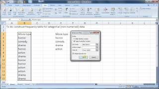 2.2 Construct frequency table for non-numerical data using Excel