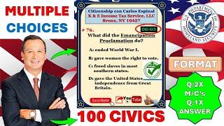 100 CIVICS QUESTIONS FOR U.S. CITIZENSHIP IN MULTIPLE-CHOICE FORMAT. #uscitizenship #uscis