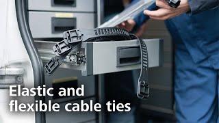 Releasable cable ties: elastic and flexible SOFTFIX cable tie