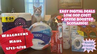 WALGREENS HAUL 1/12-1/18 | NEWBIE FRIENDLY DEALS | LOW OOP COST | ROLLING RR'S + BOOSTER SCENARIOS