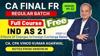 CA Final FR IND AS 21 - Lecture 4 | Effects Of Changes In Foreign Exchange Rates