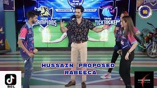 Hussain Proposed Rabeeca in GAME SHOW AISAY CHALAY GA Acting segment | Tick Tockers vs Champions