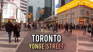 Toronto  Saturday Yonge Street Downtown Walking Tour Canada 4k