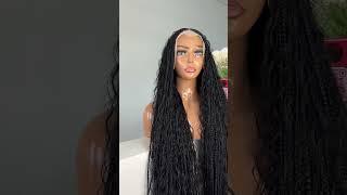 Do y’all want a tutorial on this frontal boho braids?  #braids #wigs #braidedwig #frontalbohobraids