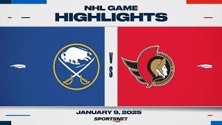 NHL Highlights | Sabres vs. Senators - January 9, 2025