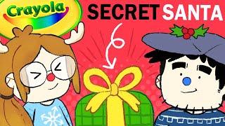 Making a Secret Santa Gift with ONLY Crayola .. UH OH. (BIG Art Collab)