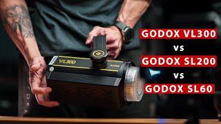 GODOX VL300 vs SL200 VS SL60 LED LIGHT BATTLE!!!