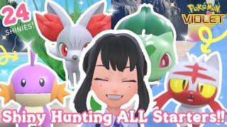 Catching ALL 24 SHINY Starter Pokémon in Scarlet/Violet Indigo Disk DLC (+ GIVING THEM AWAY!!)