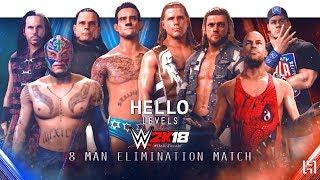 WWE 2K18 8 Man Elimination Match | Hello Levels WWE 2K18 8 Man Elimination Match Gameplay