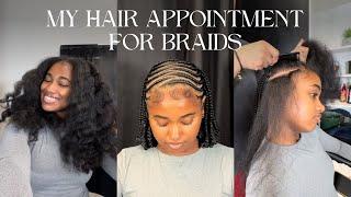 Hair vlog | Natural Hair Prep, Getting My Hair Braided, Knotless Fulani Bob