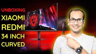 Xiaomi Redmi G34WQ 34 Inch WQHD Display Black Curved Gaming Monitor - First Look, Unboxing & Setup