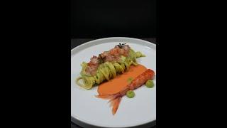Pistachio Pesto Linguine with Shrimp Tartare  #asmr #recipe #giallozafferanolovesitaly