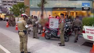 Pattaya Police take action against foreign motorbike racers in South Pattaya.