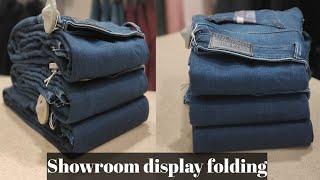How to fold clothes for showroom | jeans folding tips and tricks | denim Folding hacks |