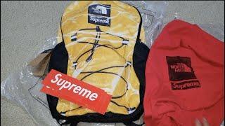 ASMR Supreme x TNF The North Face Yellow Backpack & Red Pocket Tee 2023 Legit Check