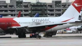 Engine Fire Dynamic Airways 767-200 Aircraft on the Taxiway at Fort Lauderdale International Airport