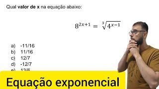 Qual valor de x na equação exponencial? #Matemática #enem #profdombrauskas