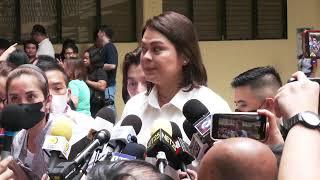 Sara Duterte answers questions from the media