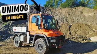 Unimog U400 im Einsatz | Bagger Transport in den Bergen Tirols