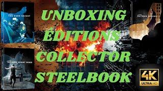 32 - BATMAN BEGINS/TDK/ TDK RISES ÉDITIONS COLLECTOR STEELBOOK 4K UHD BLU-RAY UNBOXING