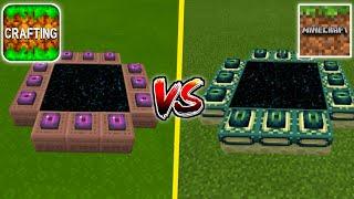 Crafting and Building PORTALS VS Minecraft PE PORTALS - Game Comparison