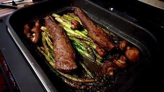 Ninja Foodi Max Air Fryer and Health Grill Perfectly Roasted Venison Fillet and Norfolk Asparagus