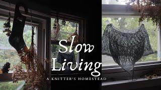 Slow Living on A Knitter's Homestead: Knitting Wool Socks, Baking and Gardening. A COZY Day at Home.