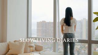 [Slow Living Diaries] A Rainy Cozy day️｜Kitsune Udon, InariSUSHI, favorite Cafe｜home cooking vlog