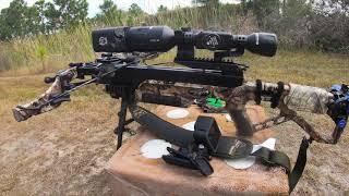 How to sight in a Crossbow Excalibur Micro 360 TD with ATN 4K night scope and remote.