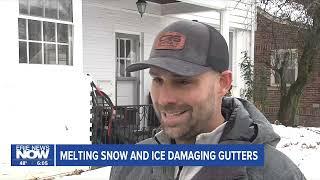 Melting Snow & Ice Damaging Gutters