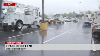 Power crews line up in Spartanburg ahead of Hurricane Helene