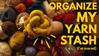 REVIEWING MY YARN STASH and explaining every yarn type i own