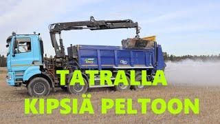 JT Pajunen gypsum spreading with Tatra in FIN 2021