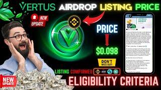 Vertus New Update | Vertus Listing Date Confirmed | VERT Token Price Prediction | Vertus Airdrop